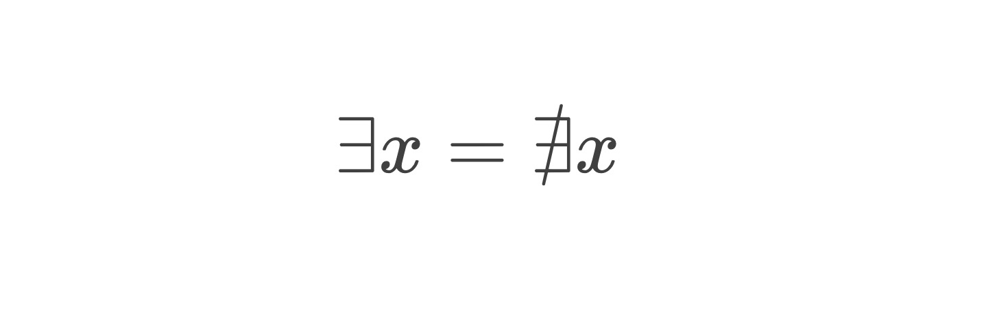 x and not x = False.